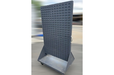 Used Gray Mobile Double-Sided Louvered Rack